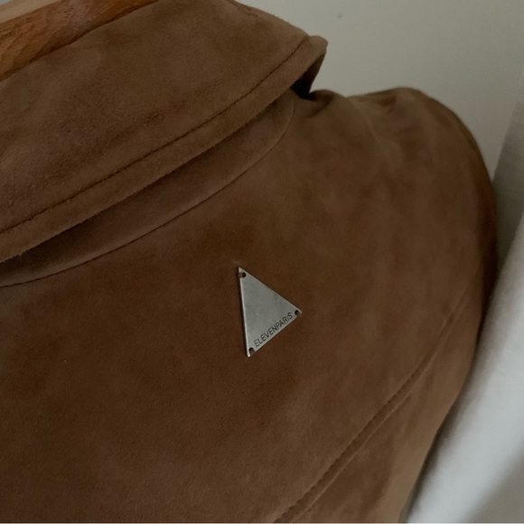 Eleven Paris Genuine Leather Suede Camel Jacket - Picture 8 of 8